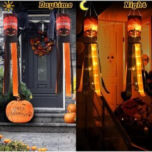Halloween Ghost Windsock Flag with Warm White LED Lights Halloween Lot of 32